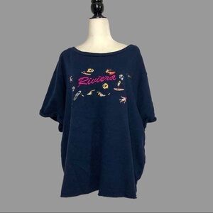 💛 1X 💛 NWT Anthro Top Sweatshirt Tee Riviera Cropped Boxy Oversized Beach​